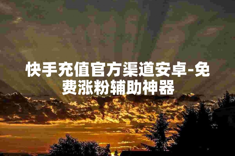 快手充值官方渠道安卓-免费涨粉辅助神器
