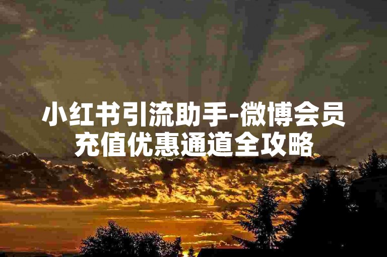 小红书引流助手-微博会员充值优惠通道全攻略