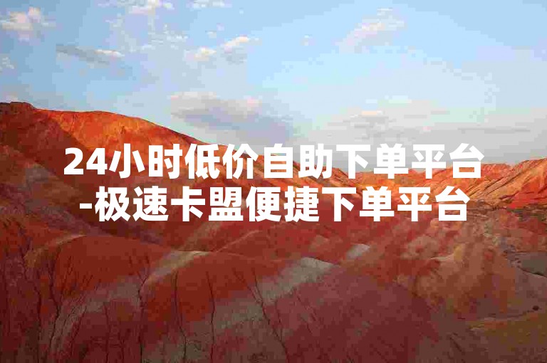 24小时低价自助下单平台-极速卡盟便捷下单平台