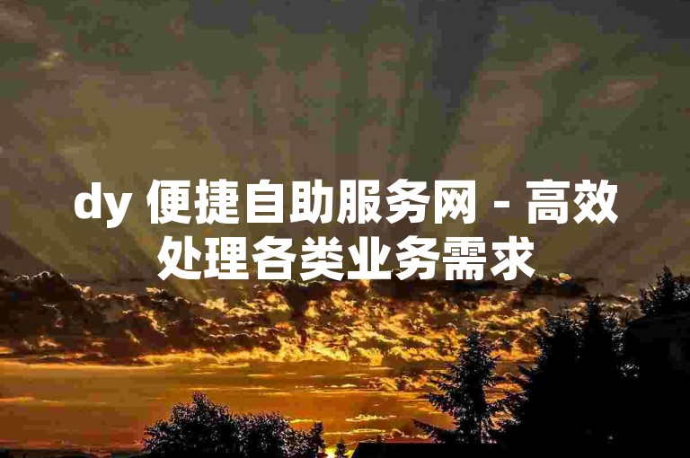 dy 便捷自助服务网 - 高效处理各类业务需求