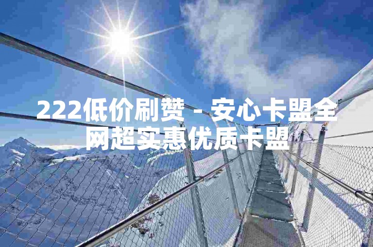 222低价刷赞 - 安心卡盟全网超实惠优质卡盟