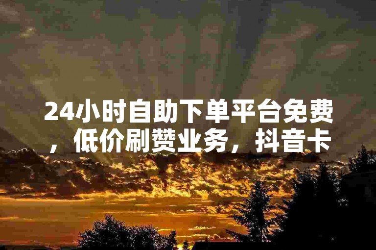 24小时自助下单平台免费，低价刷赞业务，抖音卡盟在线下单专区