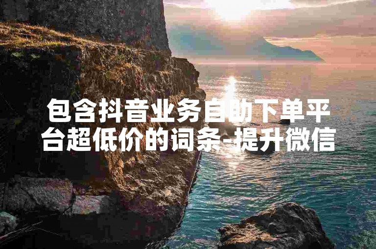 包含抖音业务自助下单平台超低价的词条-提升微信粉丝量的网站优化方法