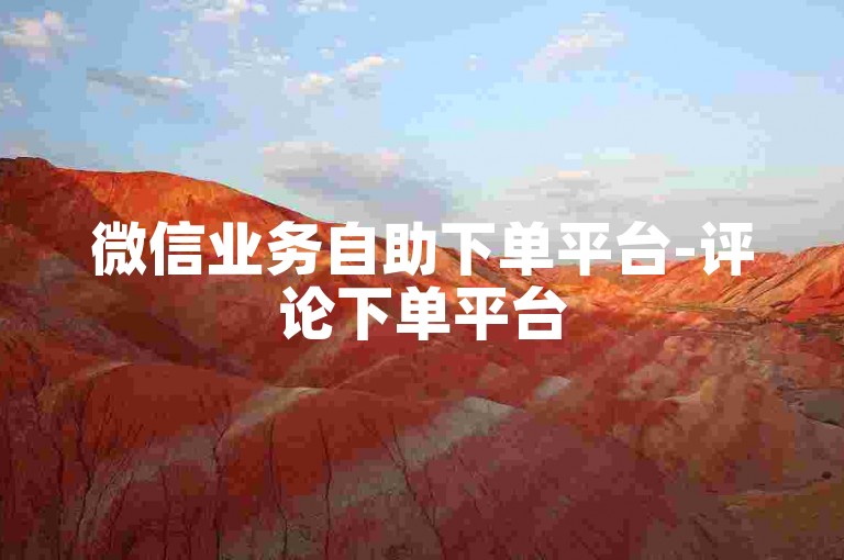 微信业务自助下单平台-评论下单平台
