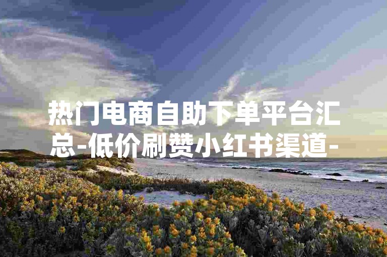 热门电商自助下单平台汇总-低价刷赞小红书渠道-dy优惠下单-抖音轻松获赞