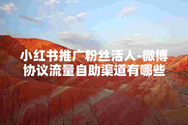小红书推广粉丝活人-微博协议流量自助渠道有哪些