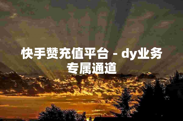 快手赞充值平台 - dy业务专属通道