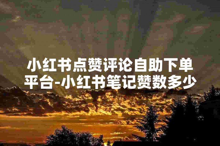 小红书点赞评论自助下单平台-小红书笔记赞数多少易进热门榜单