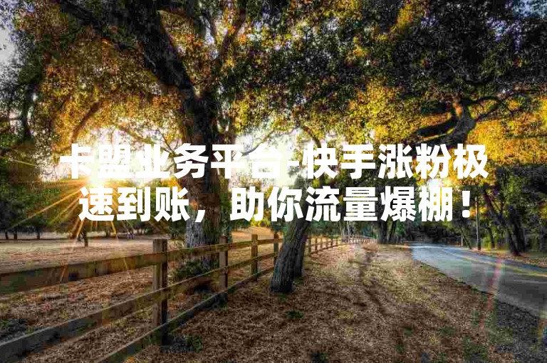卡盟业务平台-快手涨粉极速到账，助你流量爆棚！