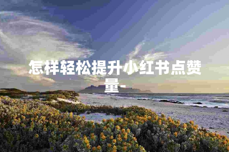 怎样轻松提升小红书点赞量-