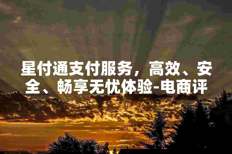 星付通支付服务，高效、安全、畅享无忧体验-电商评论优质评长期