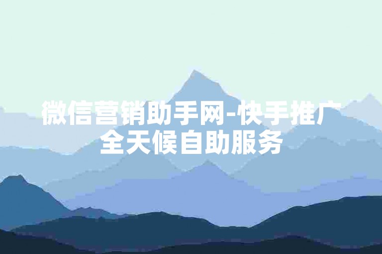 微信营销助手网-快手推广全天候自助服务