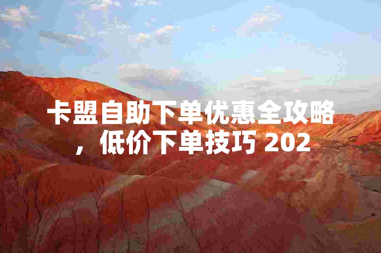 卡盟自助下单优惠全攻略，低价下单技巧 2025 必掌握