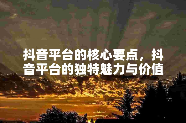 抖音平台的核心要点，抖音平台的独特魅力与价值解析！新手必看！