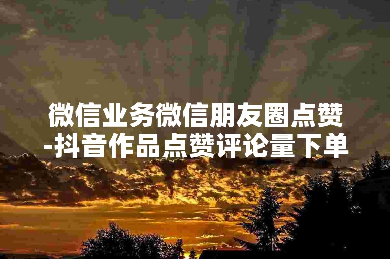 微信业务微信朋友圈点赞-抖音作品点赞评论量下单QQ