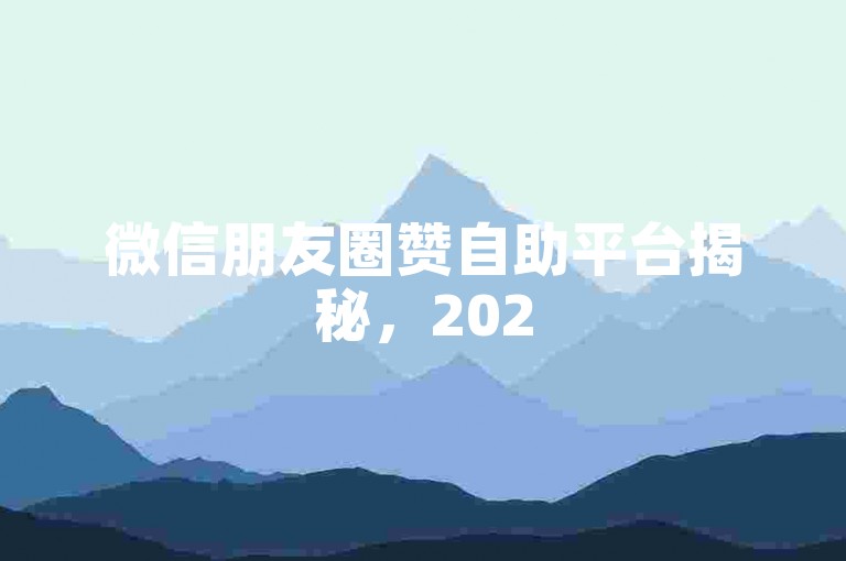 微信朋友圈赞自助平台揭秘，2025热门业务，低价秒单震撼登场！