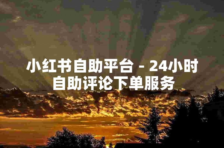小红书自助平台 - 24小时自助评论下单服务