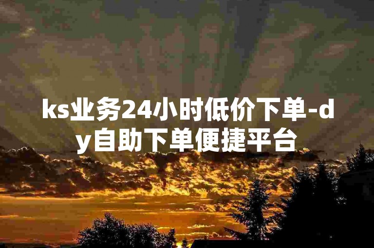 ks业务24小时低价下单-dy自助下单便捷平台