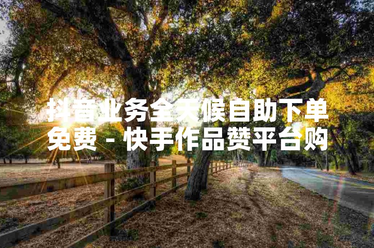 抖音业务全天候自助下单免费 - 快手作品赞平台购买