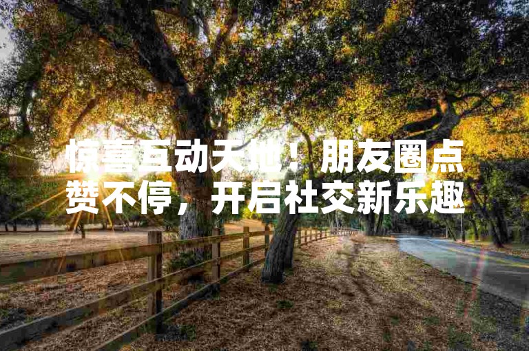 惊喜互动天地！朋友圈点赞不停，开启社交新乐趣！