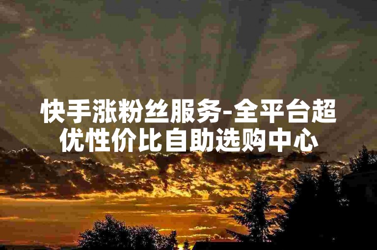 快手涨粉丝服务-全平台超优性价比自助选购中心