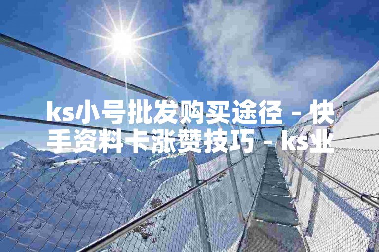 ks小号批发购买途径 - 快手资料卡涨赞技巧 - ks业务超低价平台 - 低价卡盟首选
