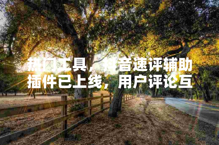 热门工具，抖音速评辅助插件已上线，用户评论互动更畅快