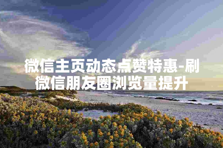 微信主页动态点赞特惠-刷微信朋友圈浏览量提升