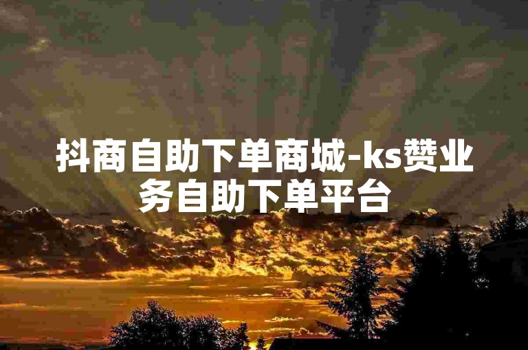 抖商自助下单商城-ks赞业务自助下单平台