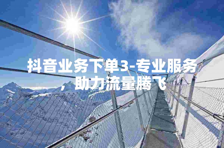 抖音业务下单3-专业服务，助力流量腾飞