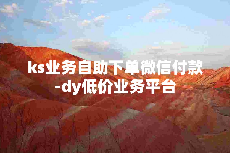 ks业务自助下单微信付款-dy低价业务平台