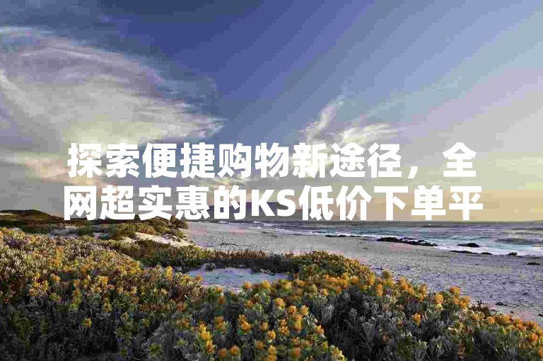 探索便捷购物新途径，全网超实惠的KS低价下单平台让你畅享优惠-快手点赞单任务