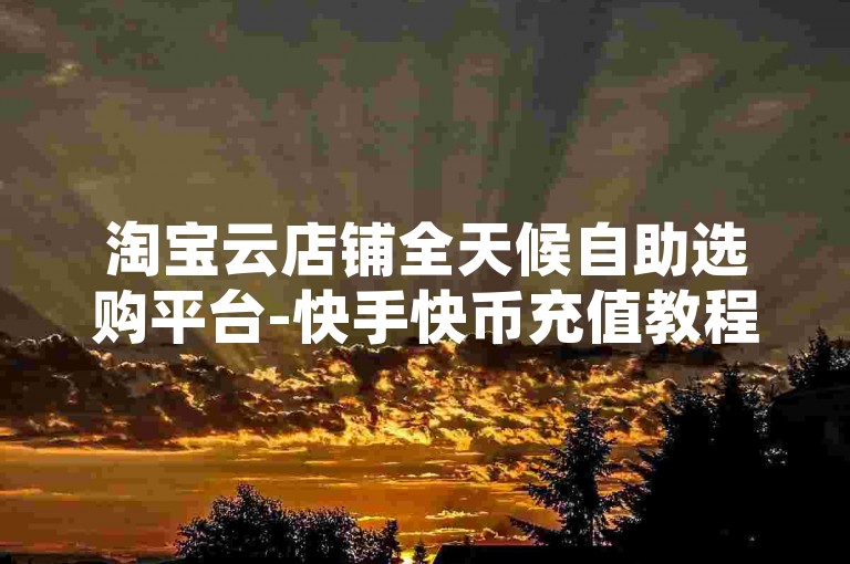 淘宝云店铺全天候自助选购平台-快手快币充值教程