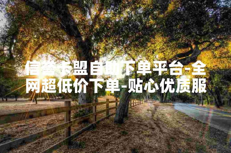 信誉卡盟自助下单平台-全网超低价下单-贴心优质服务