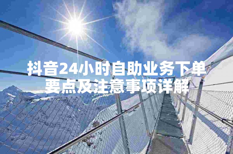 抖音24小时自助业务下单要点及注意事项详解