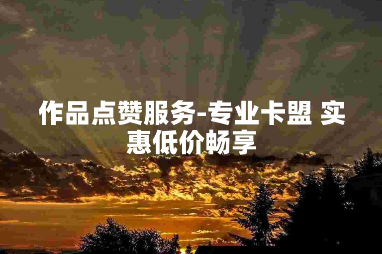 作品点赞服务-专业卡盟 实惠低价畅享