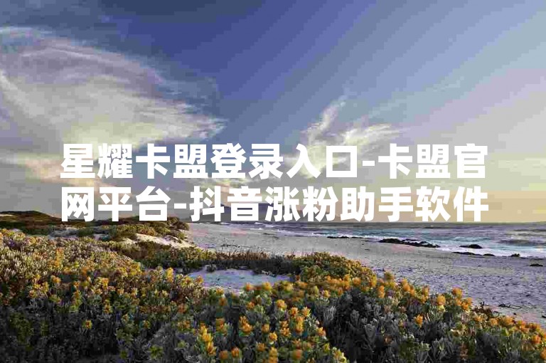 星耀卡盟登录入口-卡盟官网平台-抖音涨粉助手软件-DY业务速达