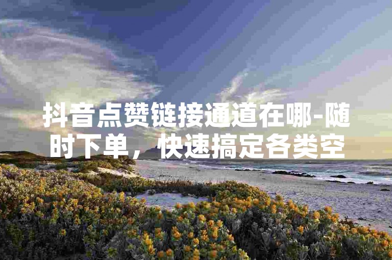 抖音点赞链接通道在哪-随时下单，快速搞定各类空间业务。