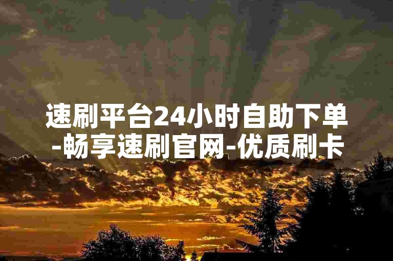 速刷平台24小时自助下单-畅享速刷官网-优质刷卡体验