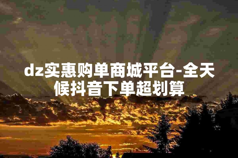 dz实惠购单商城平台-全天候抖音下单超划算