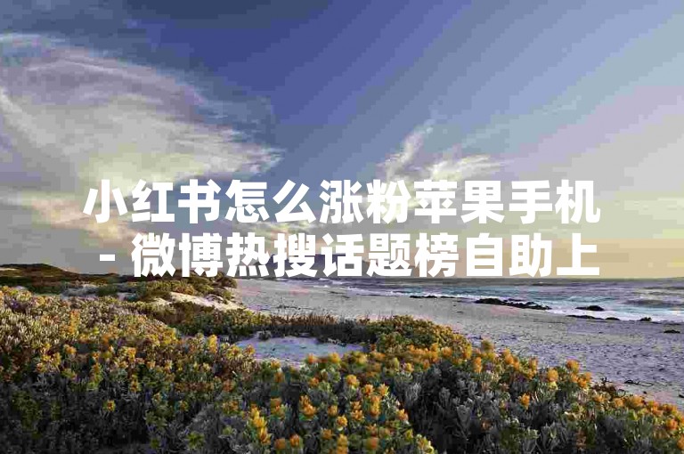 小红书怎么涨粉苹果手机 - 微博热搜话题榜自助上榜
