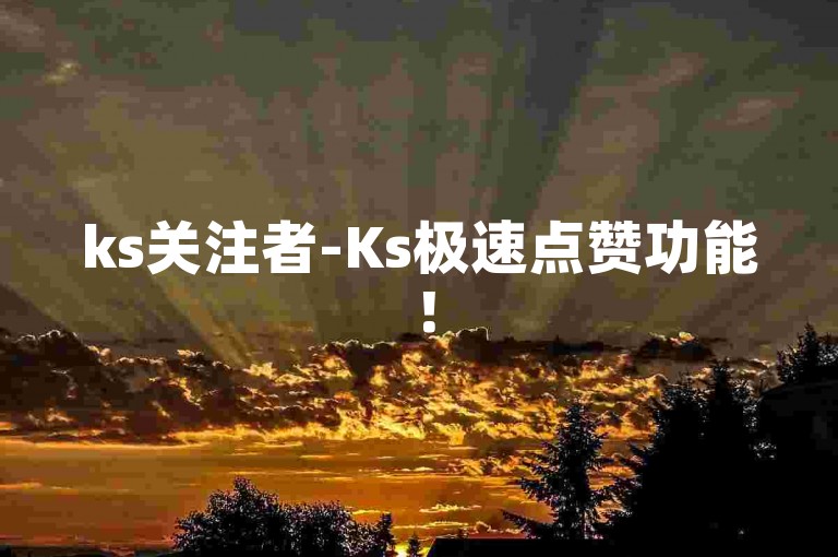ks关注者-Ks极速点赞功能！
