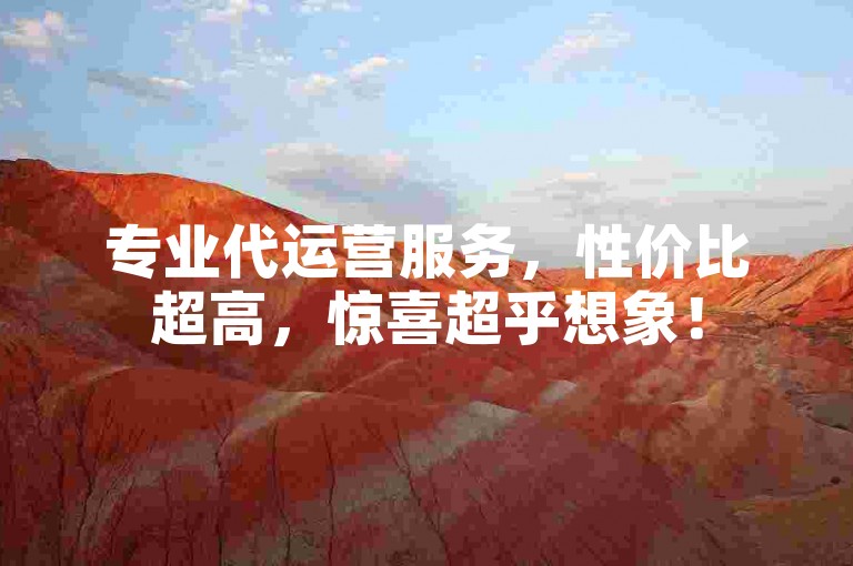 专业代运营服务，性价比超高，惊喜超乎想象！