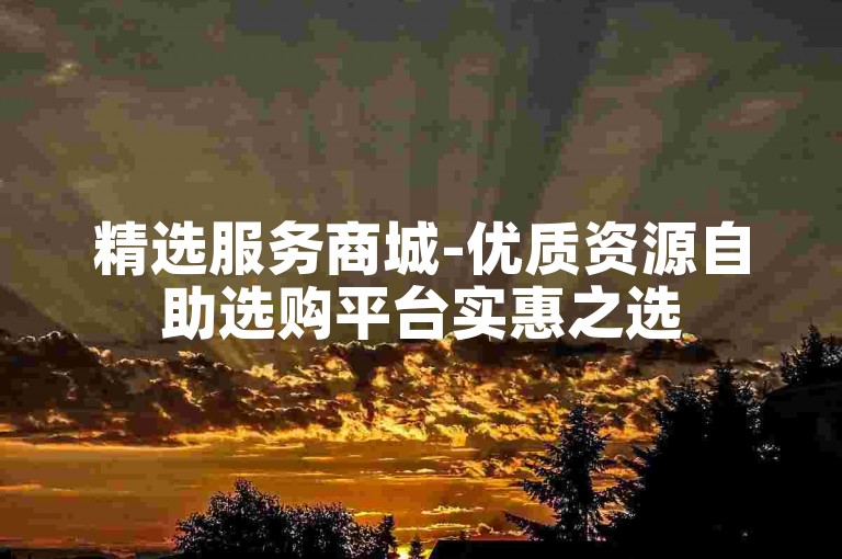 精选服务商城-优质资源自助选购平台实惠之选