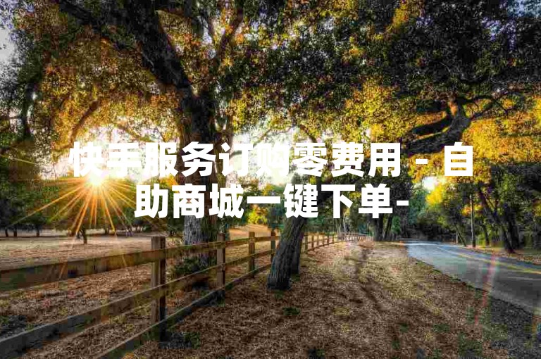 快手服务订购零费用 - 自助商城一键下单-
