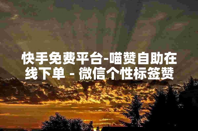 快手免费平台-喵赞自助在线下单 - 微信个性标签赞网址 - 快手业务下单24小时超低价
