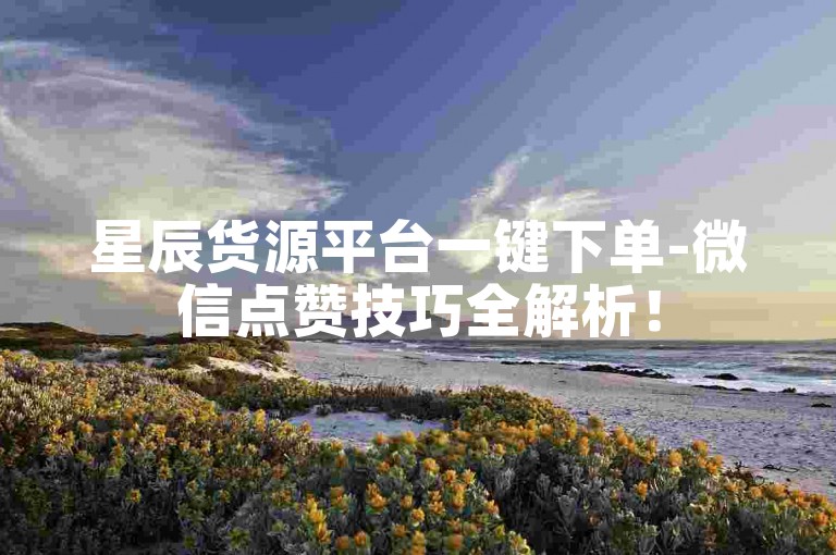 星辰货源平台一键下单-微信点赞技巧全解析！