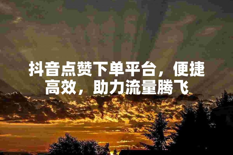 抖音点赞下单平台，便捷高效，助力流量腾飞