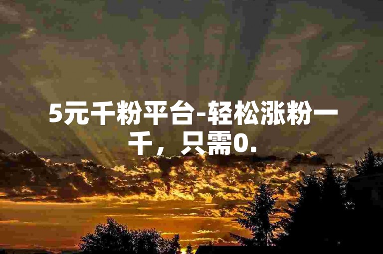 5元千粉平台-轻松涨粉一千，只需0.5元