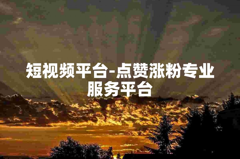短视频平台-点赞涨粉专业服务平台